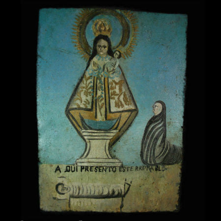 Ex Voto with the Virgin Mary Devotee Petitioning to Heal a Sick Child, Mexico