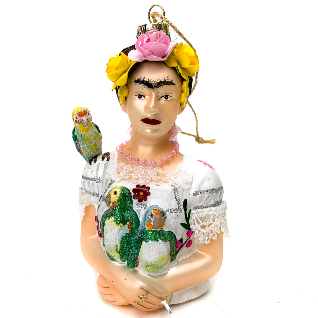 Frida Kahlo with Parrots Ornament