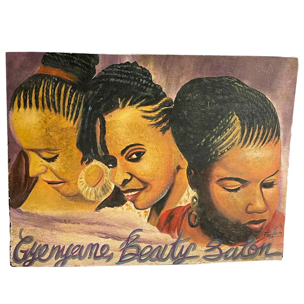 "Gyeujeune Beauty Salon" Hand-Painted African Barber Shop Sign #631