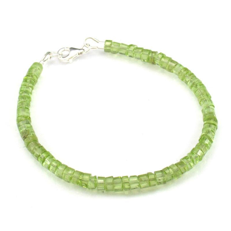 Peridot Faceted Bracelet with Sterling Silver Trigger Clasp