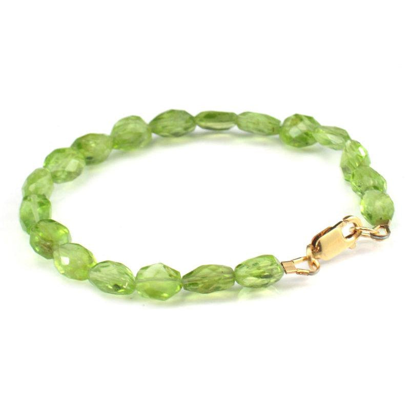 Peridot Bracelet with Gold Filled Lobster Clasp