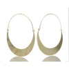 Gold Plated Over Sterling Silver Brushed Quarter Moon Earrings