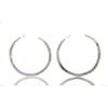 XL Sterling Brushed Silver Bendy Hoop Earrings