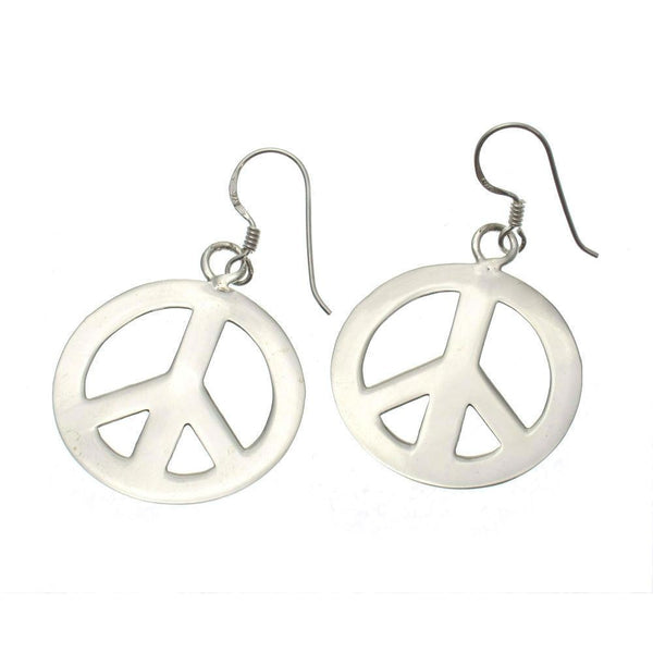 Sterling Silver Peace Sign Earrings