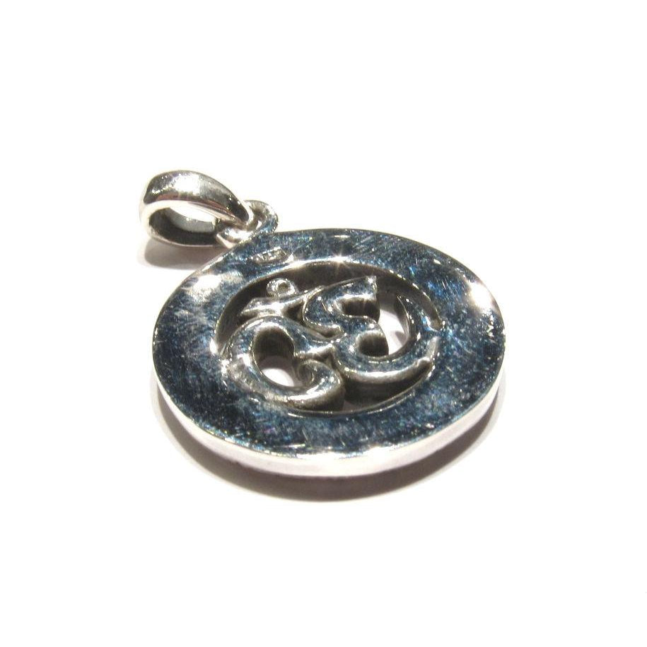 Om Circle Sterling Silver Pendant