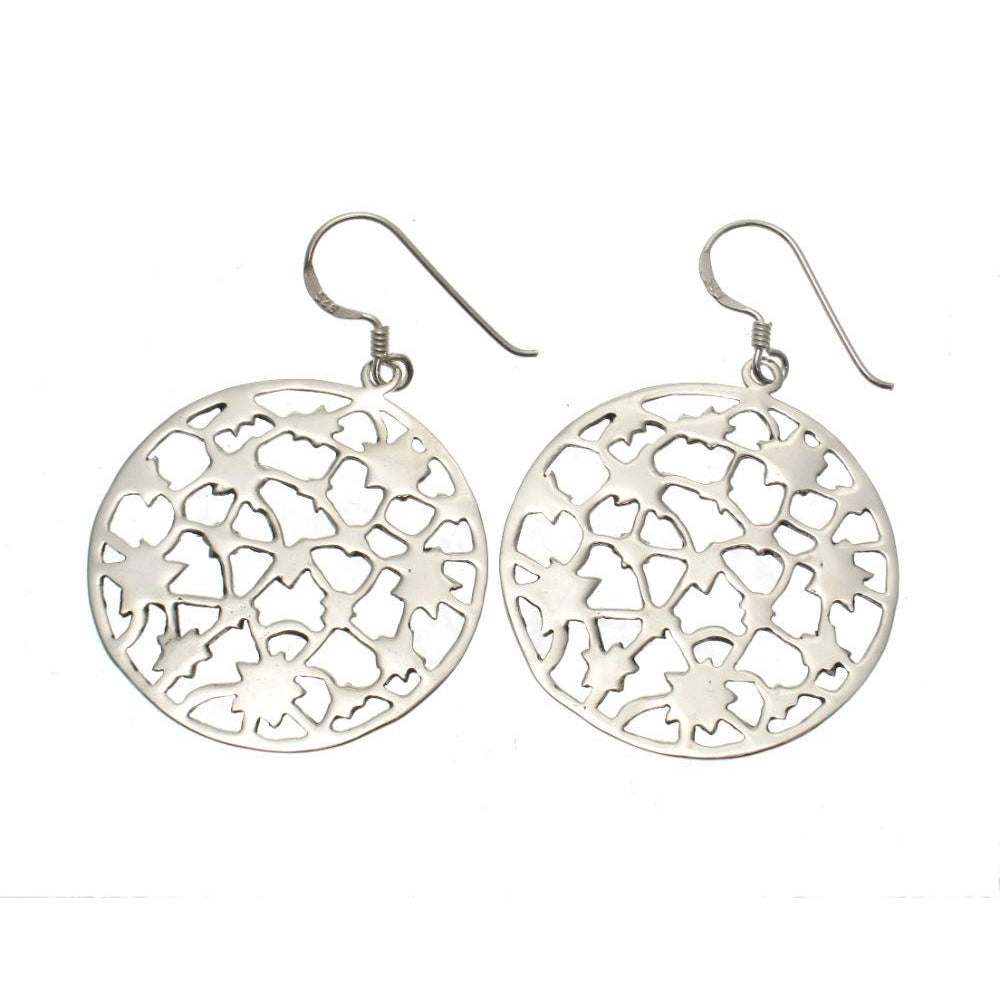 Sterling Silver Etched Starburst Earrings