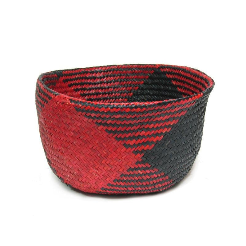 Handwoven Raffia Baskets from Vietnam, Black and Red