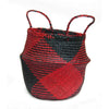 Handwoven Raffia Baskets from Vietnam, Black and Red
