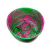Handwoven Raffia Baskets from Vietnam, Green and Fuchsia
