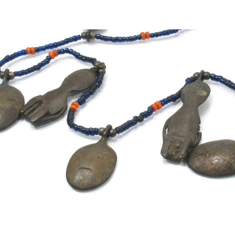 Naga Ancestor Necklace with 19th Century Bronze Heads and Figures