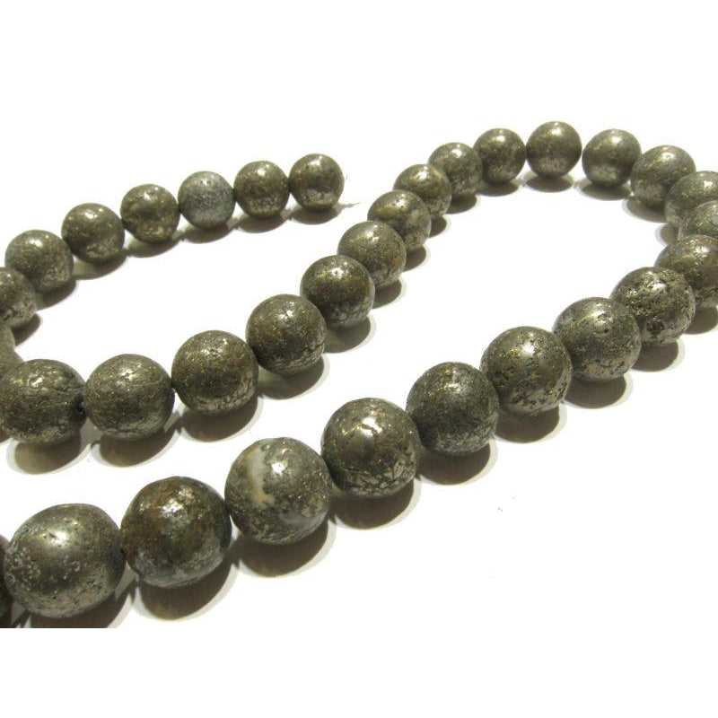 Pyrite Smooth Rounds 10mm Strand