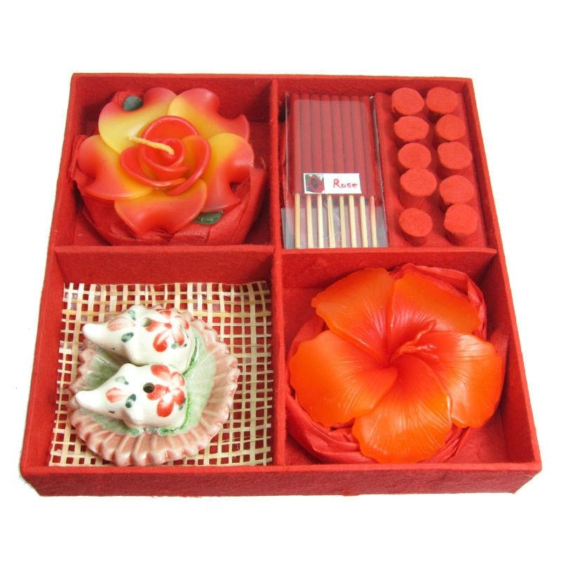 Rose Incense & Candle Gift Set