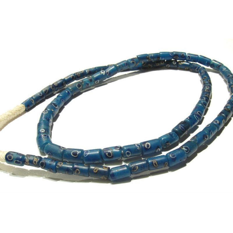 19th C. Venetian Blue Triple Inlay "Eye" Beads