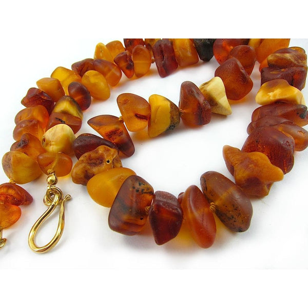 Amber 19th Century Baltic Origin Dowry Knotted Strand/Necklace