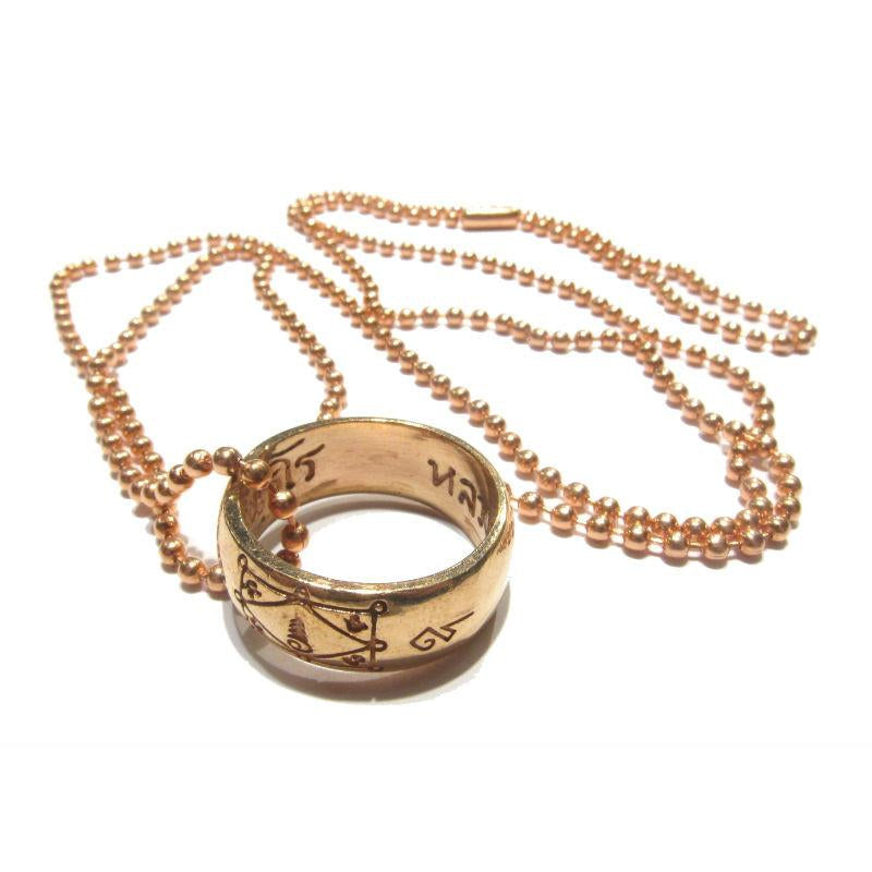 Thai Copper Ring Amulet Necklace