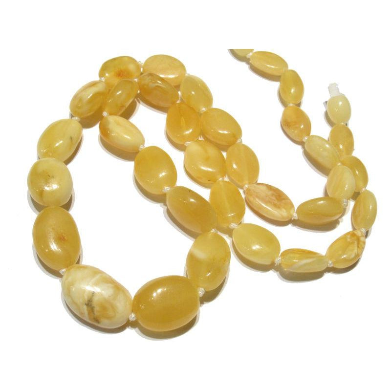 Amber (Light Yellow Butterscotch) Nugget Knotted Strand/Necklace
