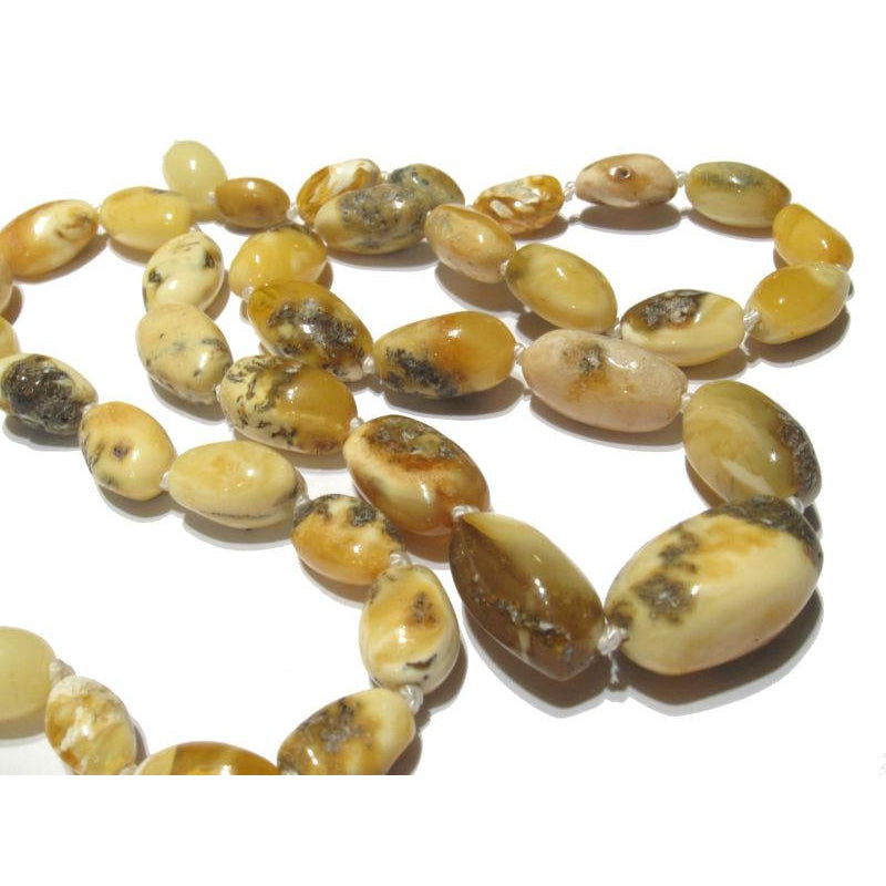 Butter ROUND beads Baltic amber necklace