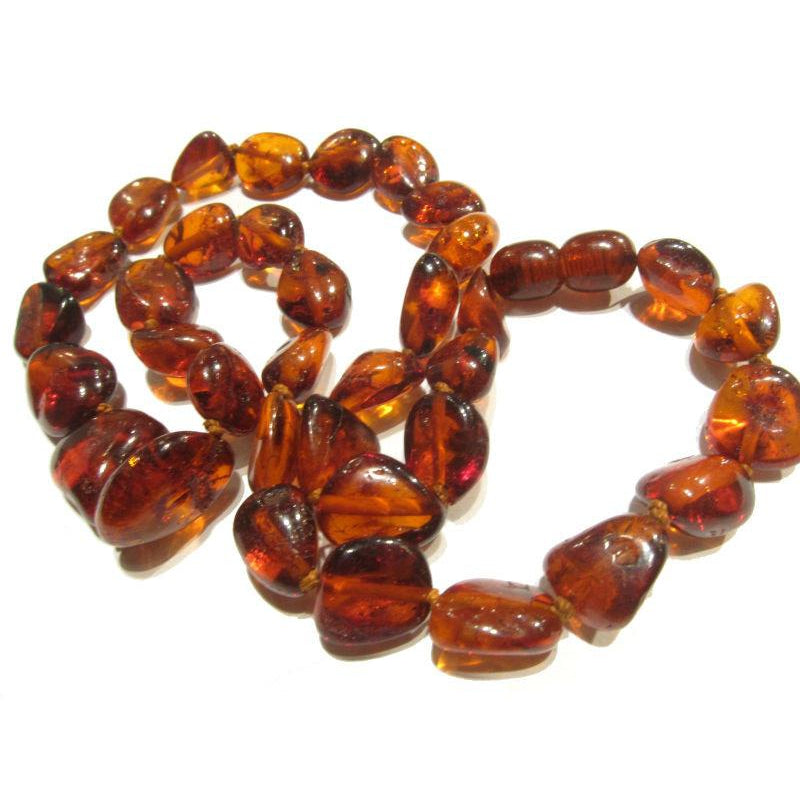 Cognac Amber Nugget Necklace/Strand