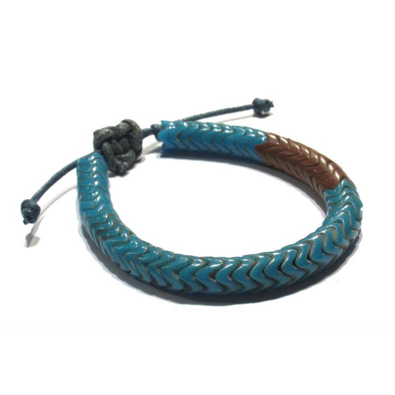 "Glass Snake Vertebrae" Bead Adjustable Bracelet