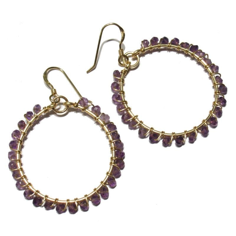 Amethyst Earrings with Gold Filled Ear Wires