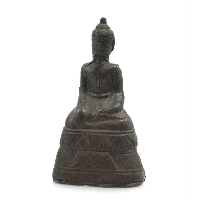 Buddha Miniature ca 1900 With Silver Sheeting