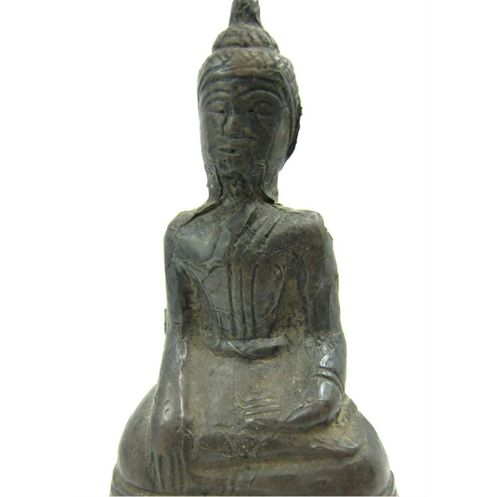 Buddha Miniature ca 1900 With Silver Sheeting