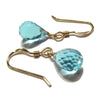 Swiss Blue Topaz Drop Earrings with Gold Filled Wire
