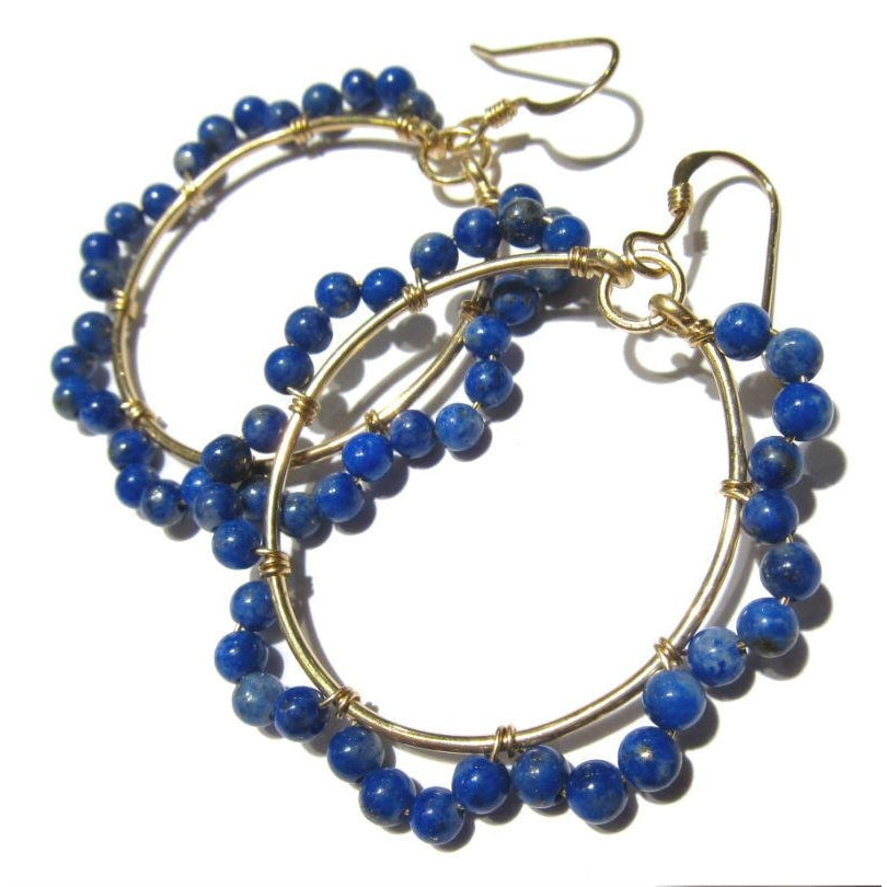 Lapis Lazuli Earrings with Gold Filled Earwires