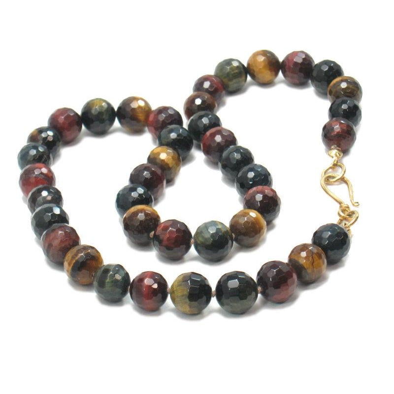 Tiger's Eye Necklace with Gold Plated Clasp