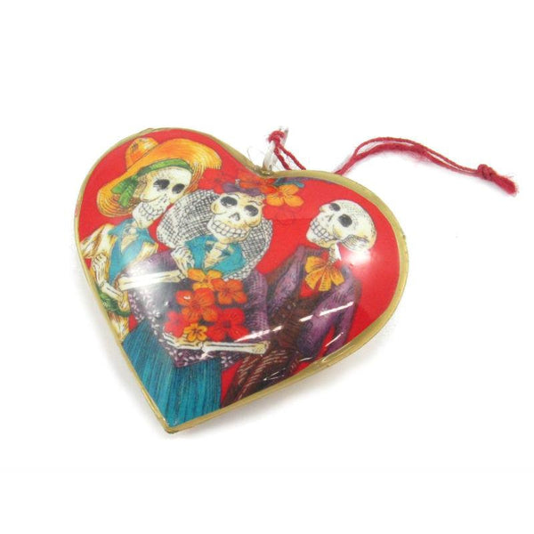 Bridal Skeleton Trio Heart Ornament