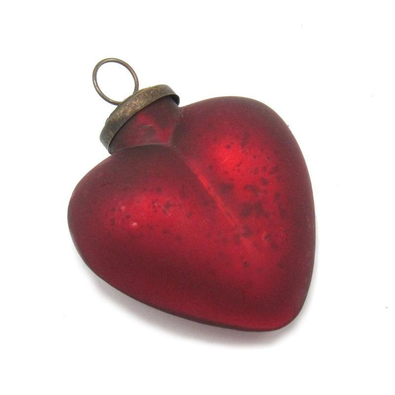 Glass Red Heart Ornament