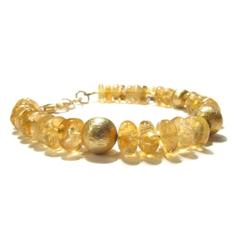 Citrine Bracelet with Gold Plated Trigger Clasp
