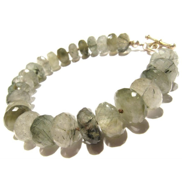 Silver rutilated quartz bracelet Outlet