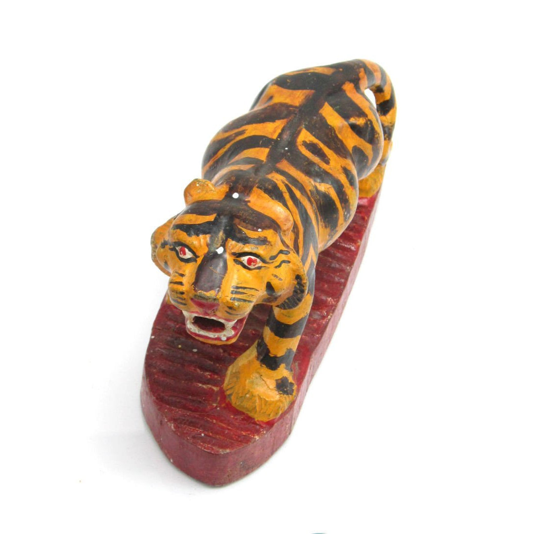 Antique Burmese Polychrome Tiger Available For Immediate Sale At
