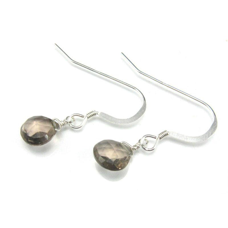 Smokey Quartz Earrings with Sterling Silver French Ear Wires