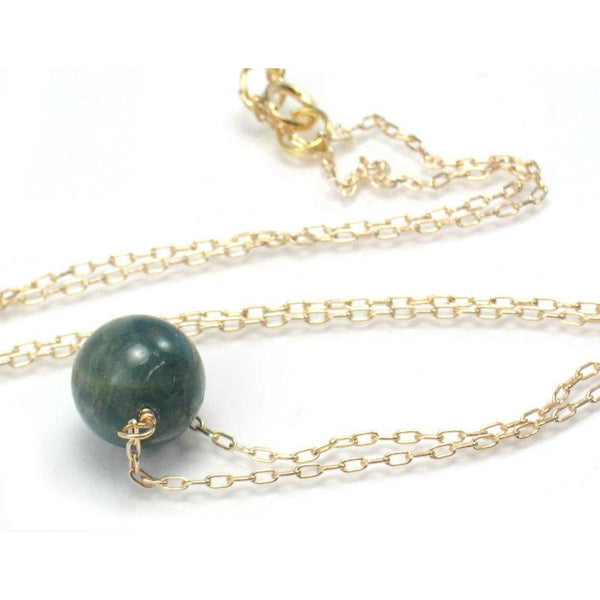 Apatite Bead Necklace on Gold Filled Chain and Gold Filled Spring Ring Clasp