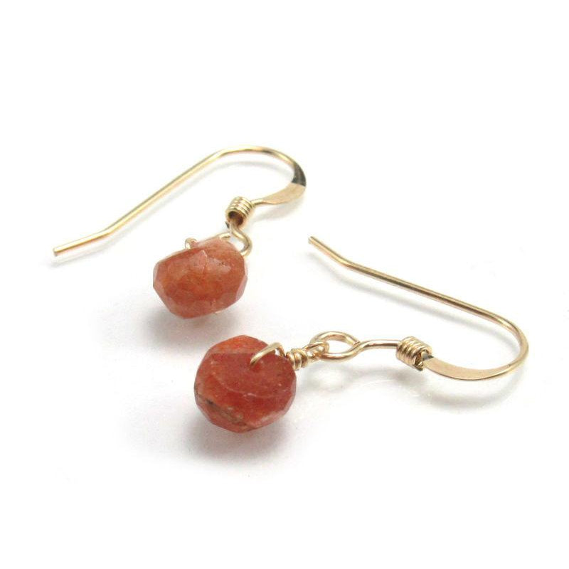 Sunstone Earrings with Gold Filled French Ear Wires