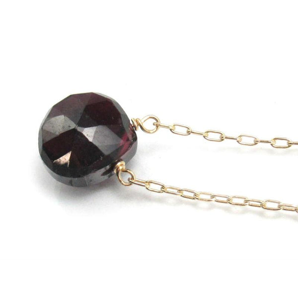Garnet Necklace on Gold Filled Chain and Gold Filled Spring Ring Clasp