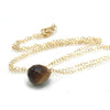 Tiger's Eye Necklace on Gold Filled Chain with Gold Filled Spring Ring Clasp