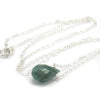 Emerald Necklace on Sterling Silver Chain with Sterling Silver Spring Ring Clasp