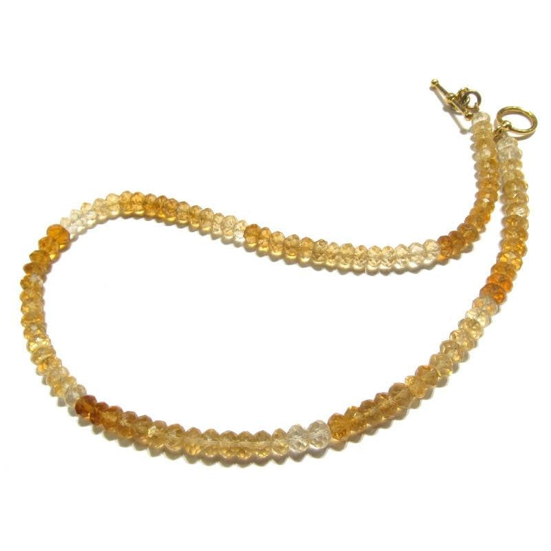 Citrine Necklace with Gold Plated Clasp