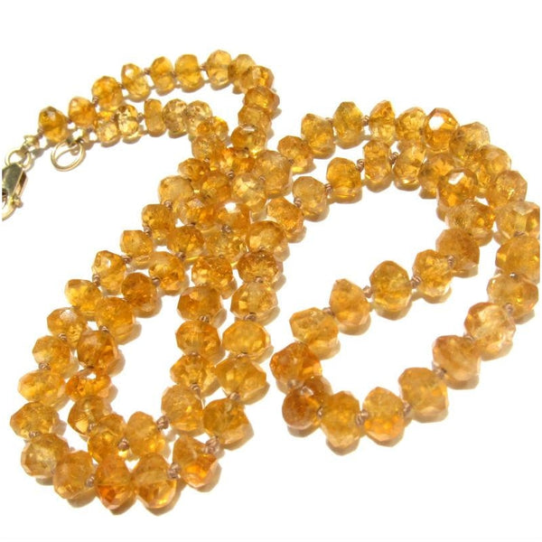 Citrine Necklace with Gold Filled Lobster Claw Clasp