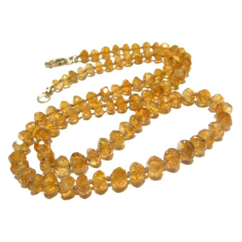 Citrine Necklace with Gold Filled Lobster Claw Clasp