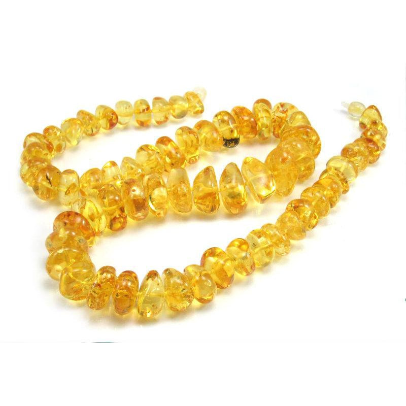 Clear Sunshine Perfection Yellow Amber Nuggets Strand/Necklace