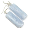 Blue Lace Agate Earrings with Sterling Silver French Ear Wires