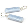 Blue Lace Agate Earrings with Sterling Silver French Ear Wires