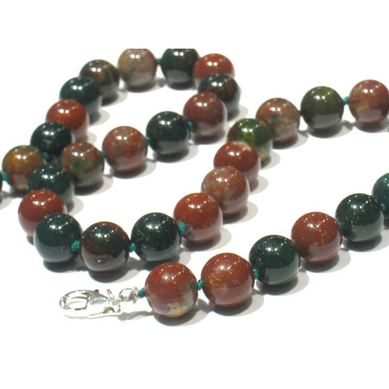 Bloodstone Necklace with Gold Filled or Sterling Silver Trigger Clasp