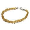 Citrine Bracelet Knotted with Sterling Silver Trigger Clasp