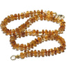 Citrine Necklace Knotted with Gold Filled Trigger Clasp