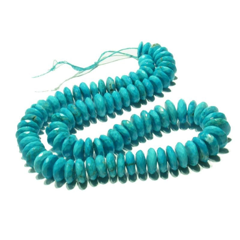Natural Arizona Turquoise Graduated Faceted Disc Strand